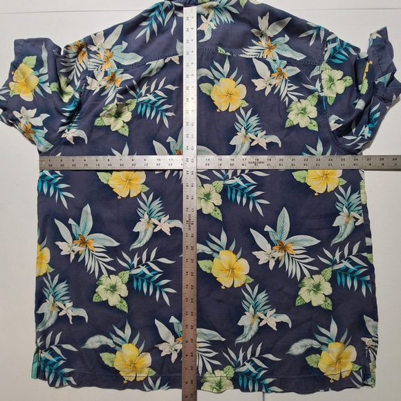 Tommy Bahama Mens XL Silk Hawaiian Shirt Button Short Sleeve Original Fit Floral - Picture 4 of 6